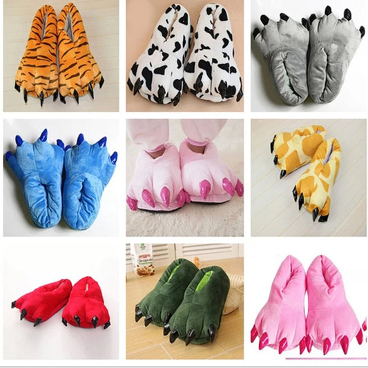 🦖 Clawzy Plush Slippers – Quirkytoes 🐾