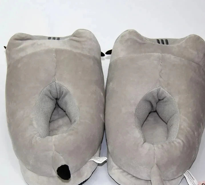 🐱 Cartoon Cat Plush Slippers – Quirkytoes Edition 🐾