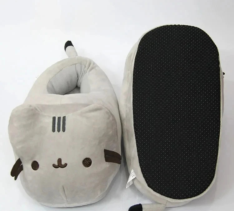 🐱 Cartoon Cat Plush Slippers – Quirkytoes Edition 🐾