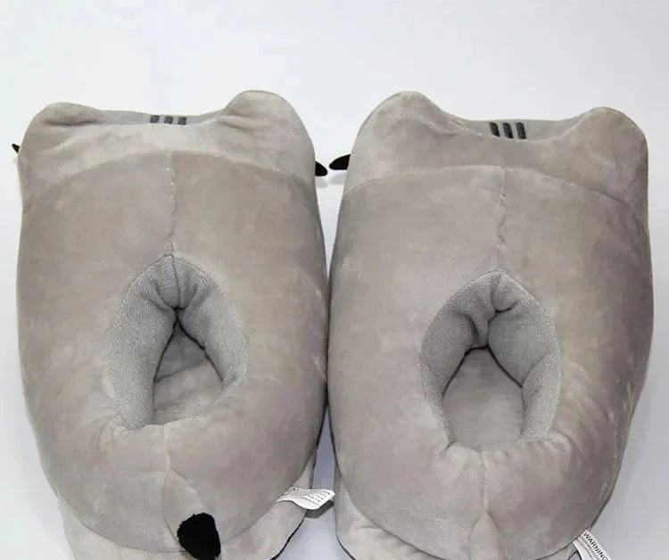 🐱 Cartoon Cat Plush Slippers – Quirkytoes Edition 🐾