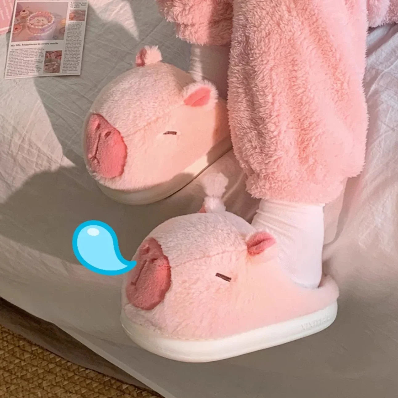 𦫠CozyBara Plush Slippers β Quirkytoes π