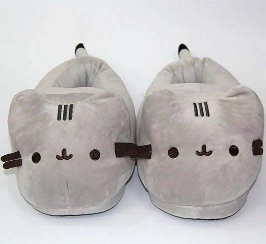 🐱 Cartoon Cat Plush Slippers – Quirkytoes Edition 🐾