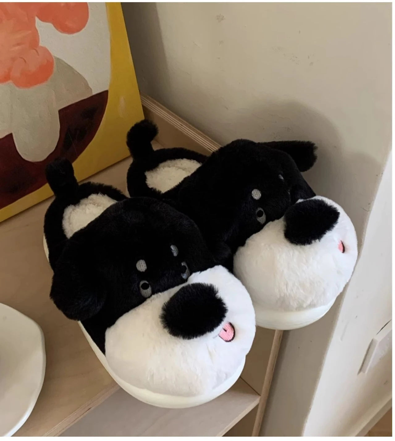 🐶💞 Cartoon Dog Fluffy Slippers – Quirkytoes Edition 🐾
