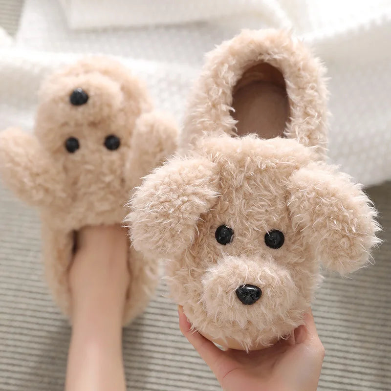 🐶 PupPaws Plush Slippers – Quirkytoes 🐾