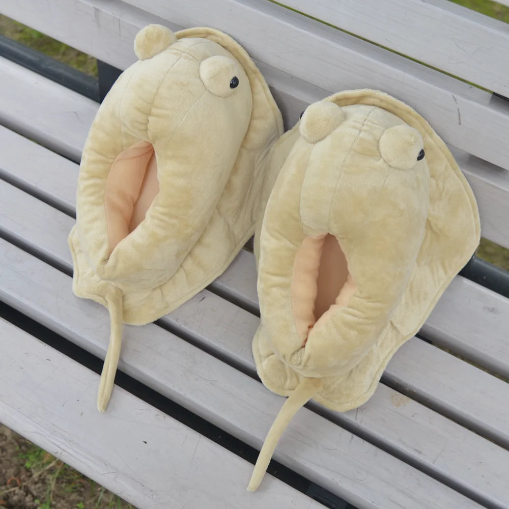 Quirkytoes Manta rays Plush Slippers 🐾