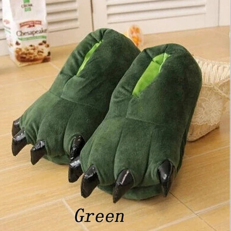 🦖 Clawzy Plush Slippers – Quirkytoes 🐾