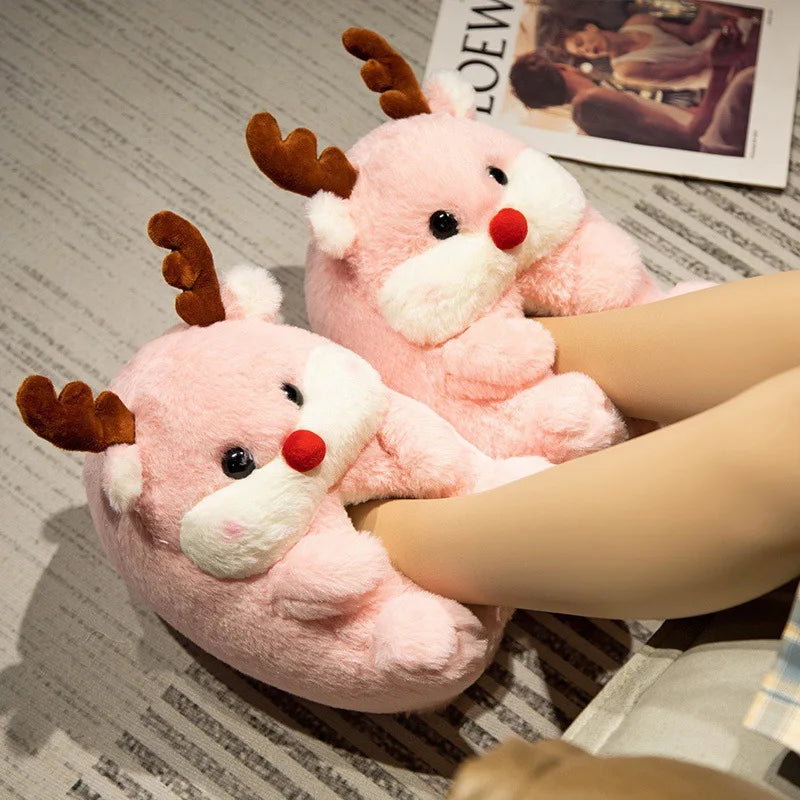 🐶🐰 Cartoon Dog & Rabbit Plush Slippers – Quirkytoes Edition 🐾