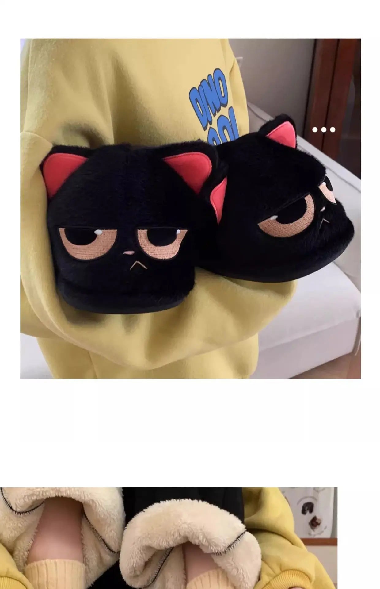 🐾 Winter Warm Cartoon Cat Slippers – Quirkytoes Edition 🐱❄️