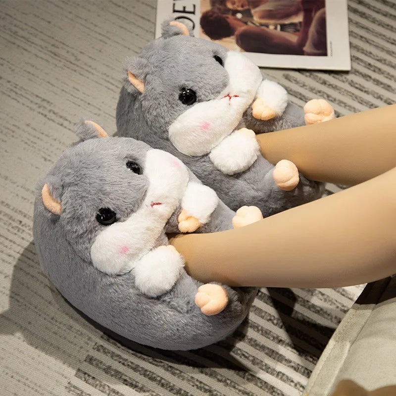 🐶🐰 Cartoon Dog & Rabbit Plush Slippers – Quirkytoes Edition 🐾