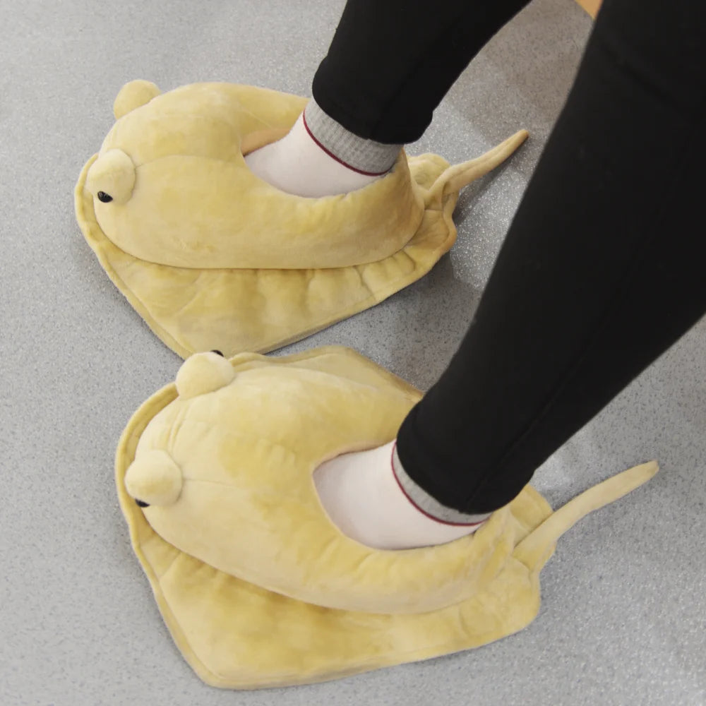 Quirkytoes Manta rays Plush Slippers 🐾