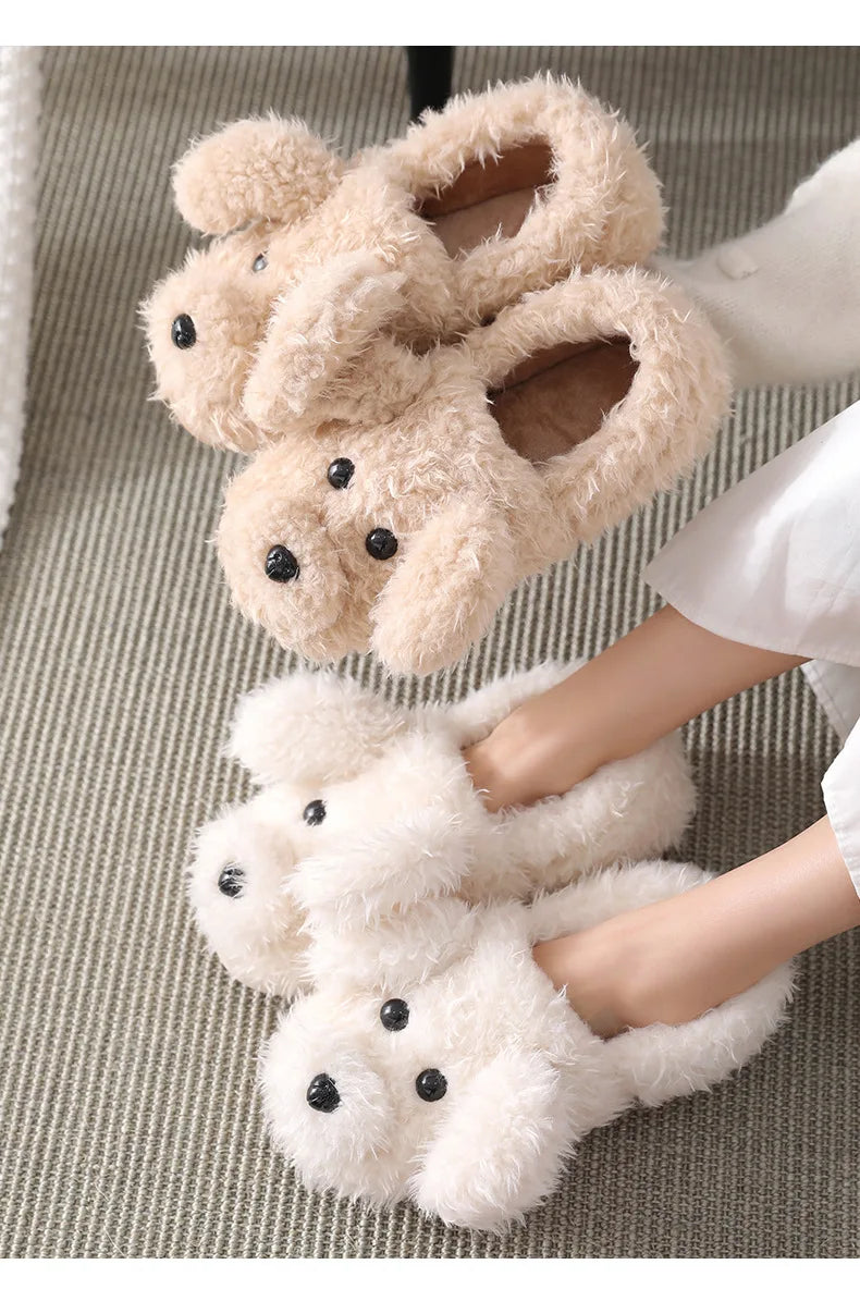 🐶 PupPaws Plush Slippers – Quirkytoes 🐾