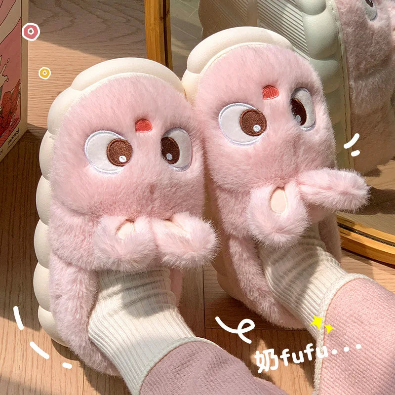 🧸 Fluffies Cotton Slippers – Quirkytoes 💛