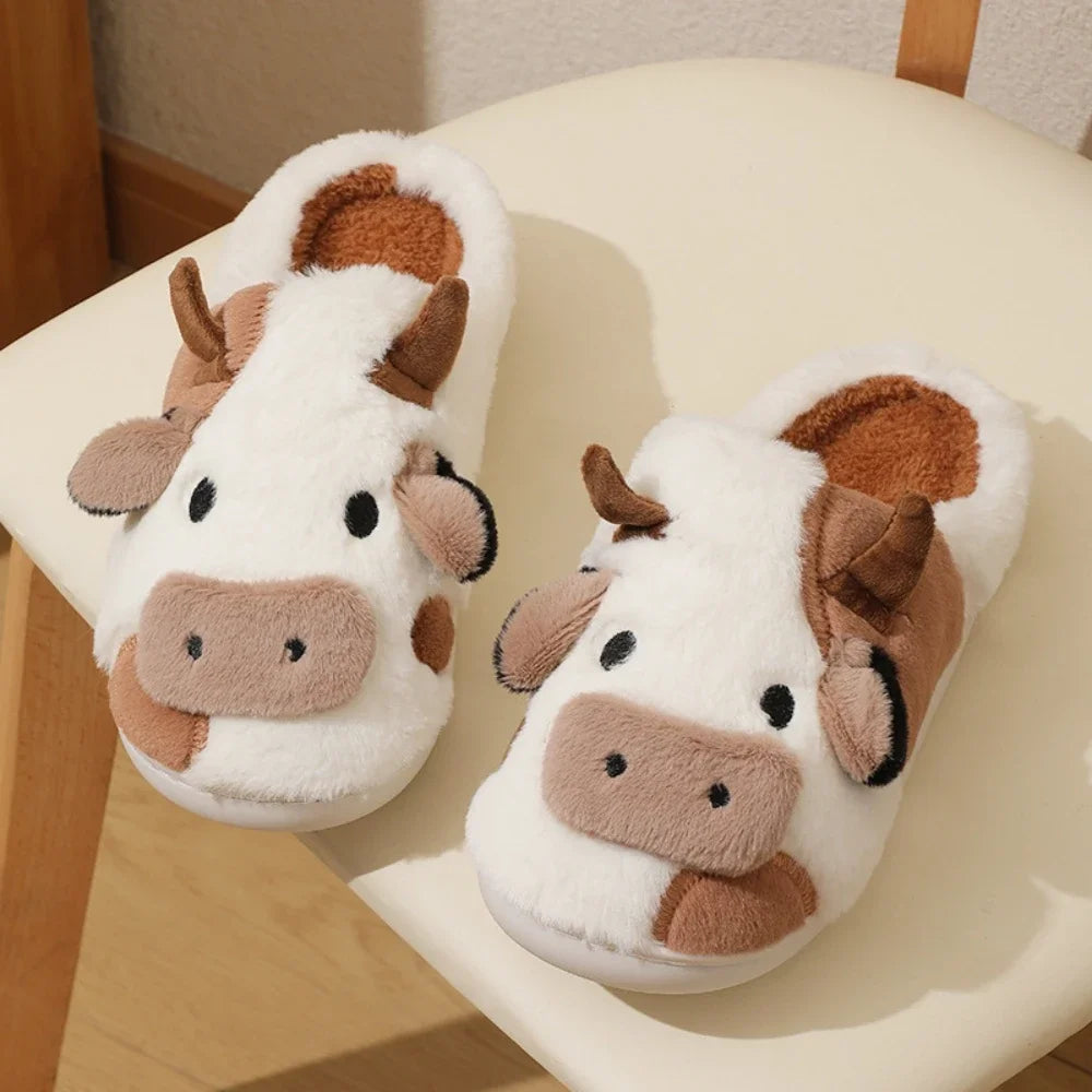 🐄 MooMates Plush Slippers – Quirkytoes 🐾
