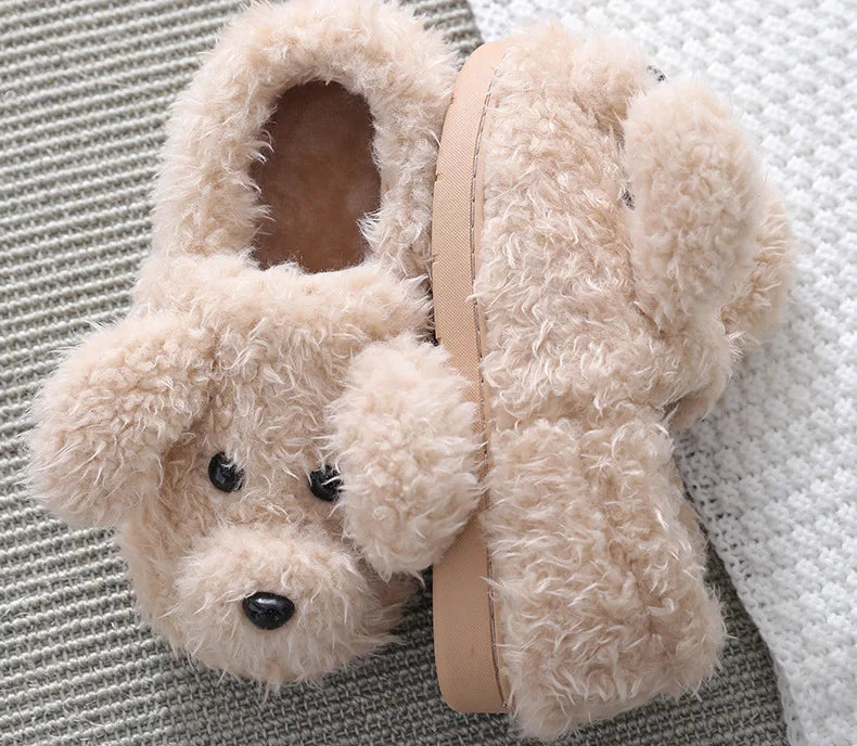 🐶 PupPaws Plush Slippers – Quirkytoes 🐾