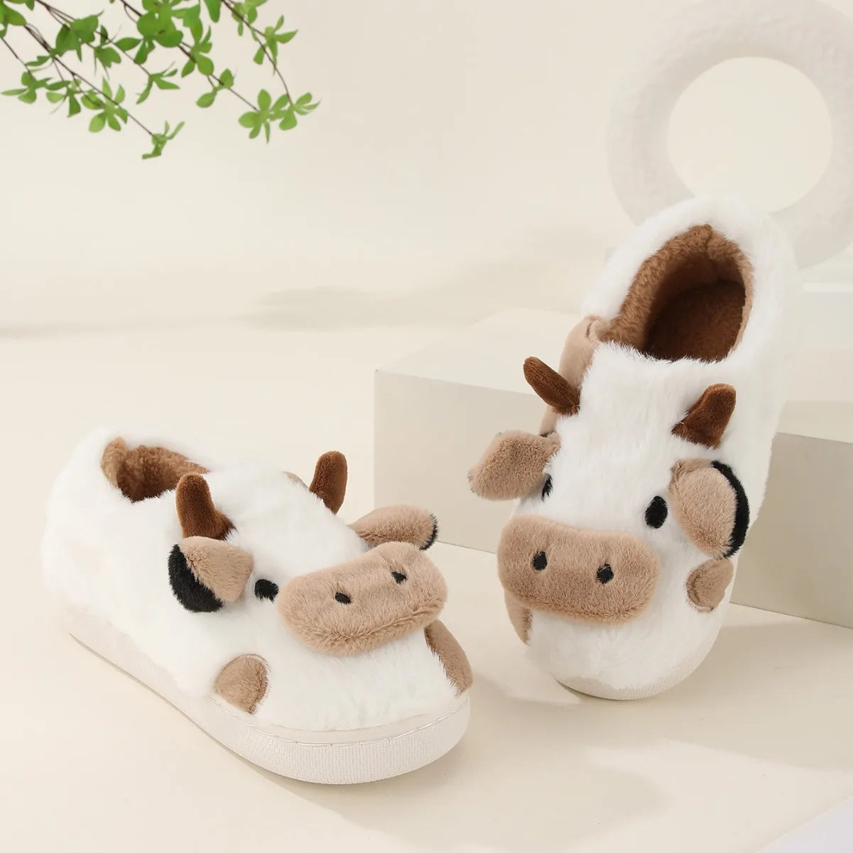 🐄 MooMates Plush Slippers – Quirkytoes 🐾