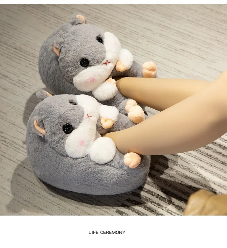 🐶🐰 Cartoon Dog & Rabbit Plush Slippers – Quirkytoes Edition 🐾