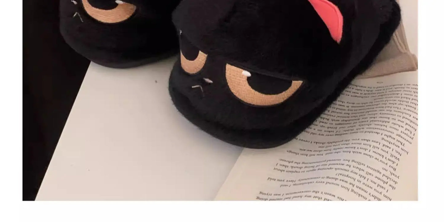 🐾 Winter Warm Cartoon Cat Slippers – Quirkytoes Edition 🐱❄️