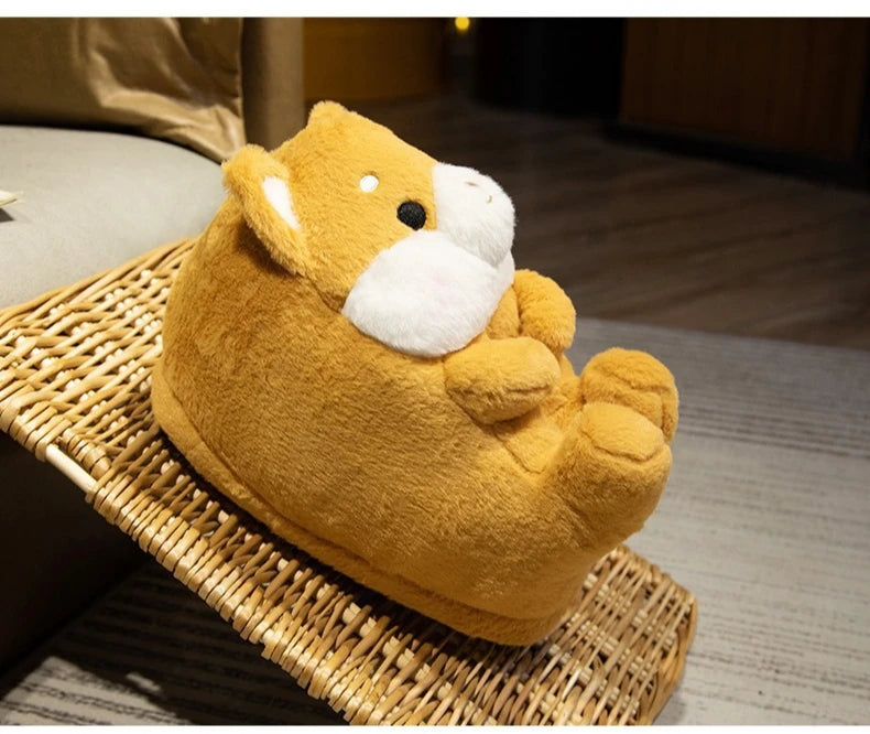 🐶🐰 Cartoon Dog & Rabbit Plush Slippers – Quirkytoes Edition 🐾