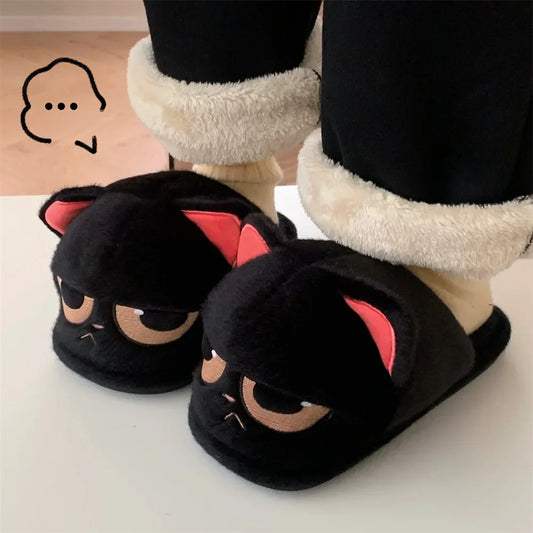 🐾 Winter Warm Cartoon Cat Slippers – Quirkytoes Edition 🐱❄️