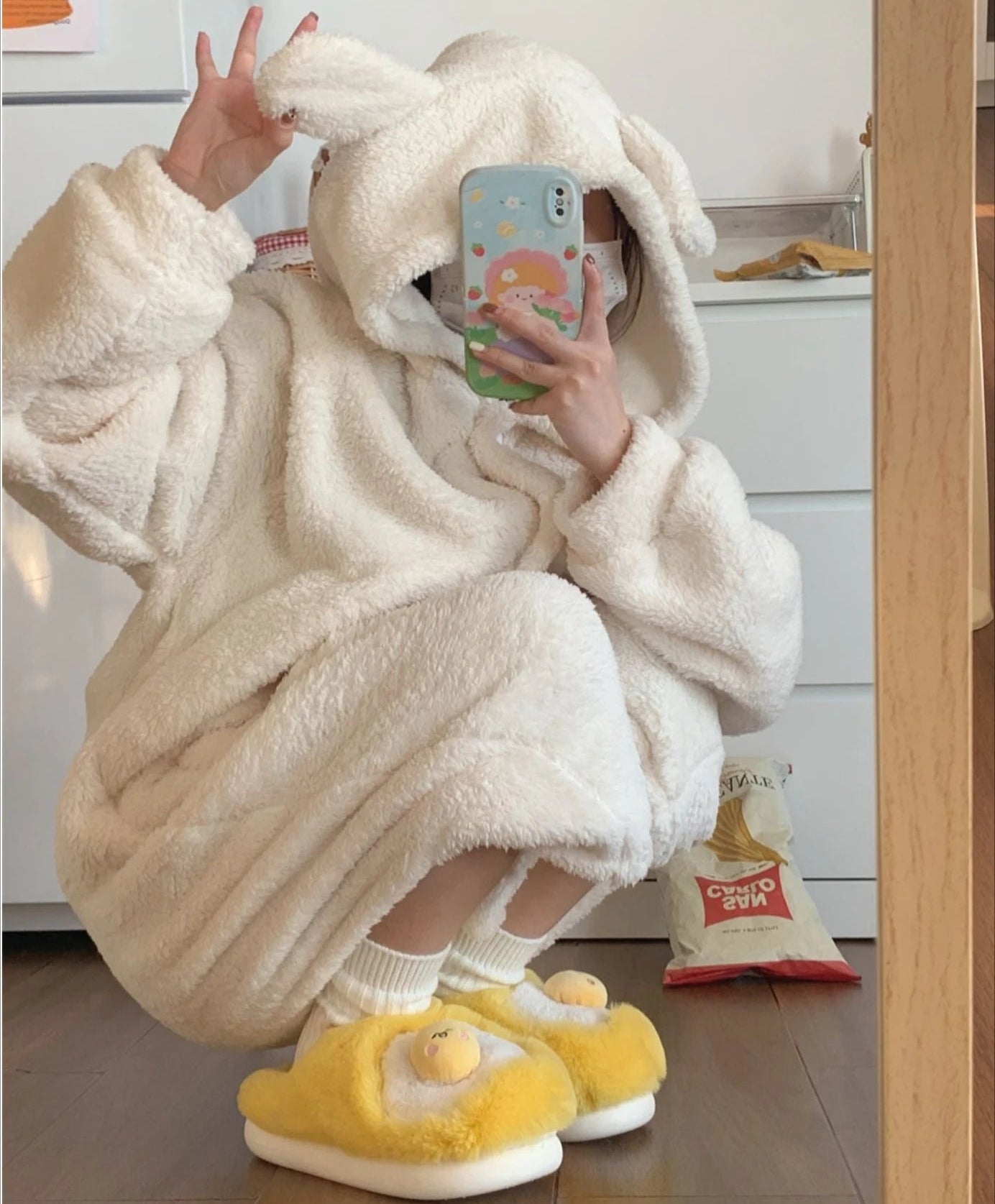 🥚💛 Cute Yellow Cartoon Plush Slippers – Quirkytoes Edition 🐣