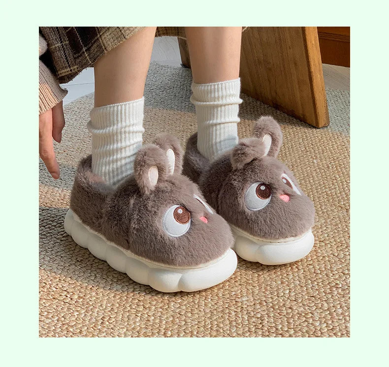 🧸 Fluffies Cotton Slippers – Quirkytoes 💛