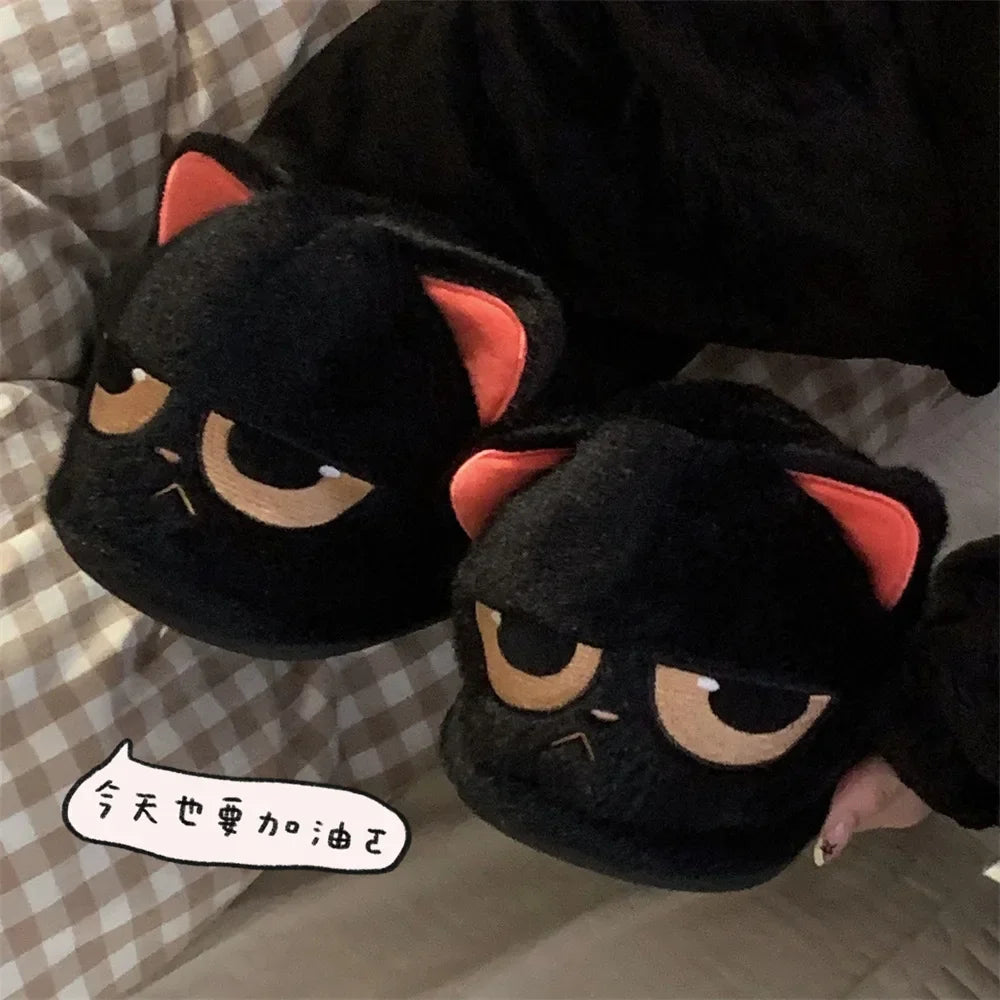 🐾 Winter Warm Cartoon Cat Slippers – Quirkytoes Edition 🐱❄️