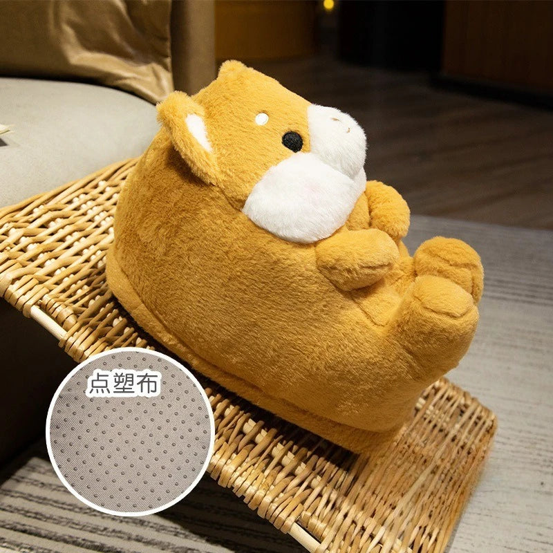 🐶🐰 Cartoon Dog & Rabbit Plush Slippers – Quirkytoes Edition 🐾