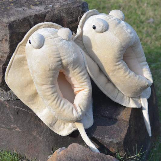 Quirkytoes Manta rays Plush Slippers 🐾