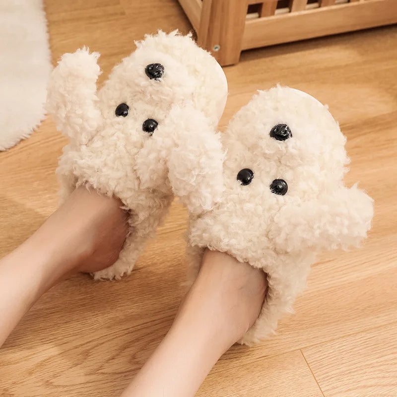 🐶 PupPaws Plush Slippers – Quirkytoes 🐾