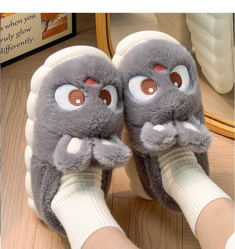 🧸 Fluffies Cotton Slippers – Quirkytoes 💛