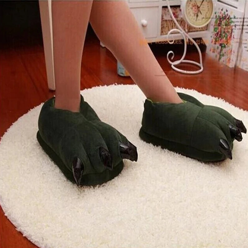 🦖 Clawzy Plush Slippers – Quirkytoes 🐾