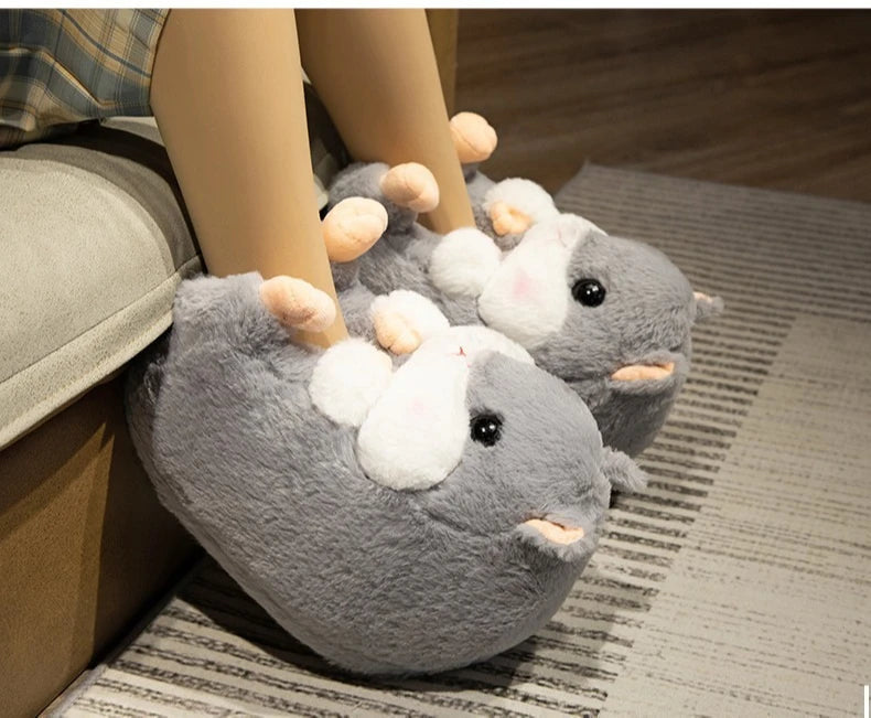 🐶🐰 Cartoon Dog & Rabbit Plush Slippers – Quirkytoes Edition 🐾