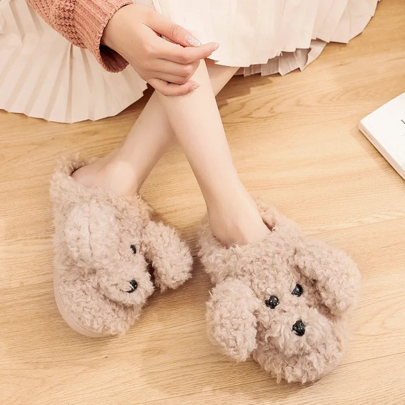 🐶 PupPaws Plush Slippers – Quirkytoes 🐾