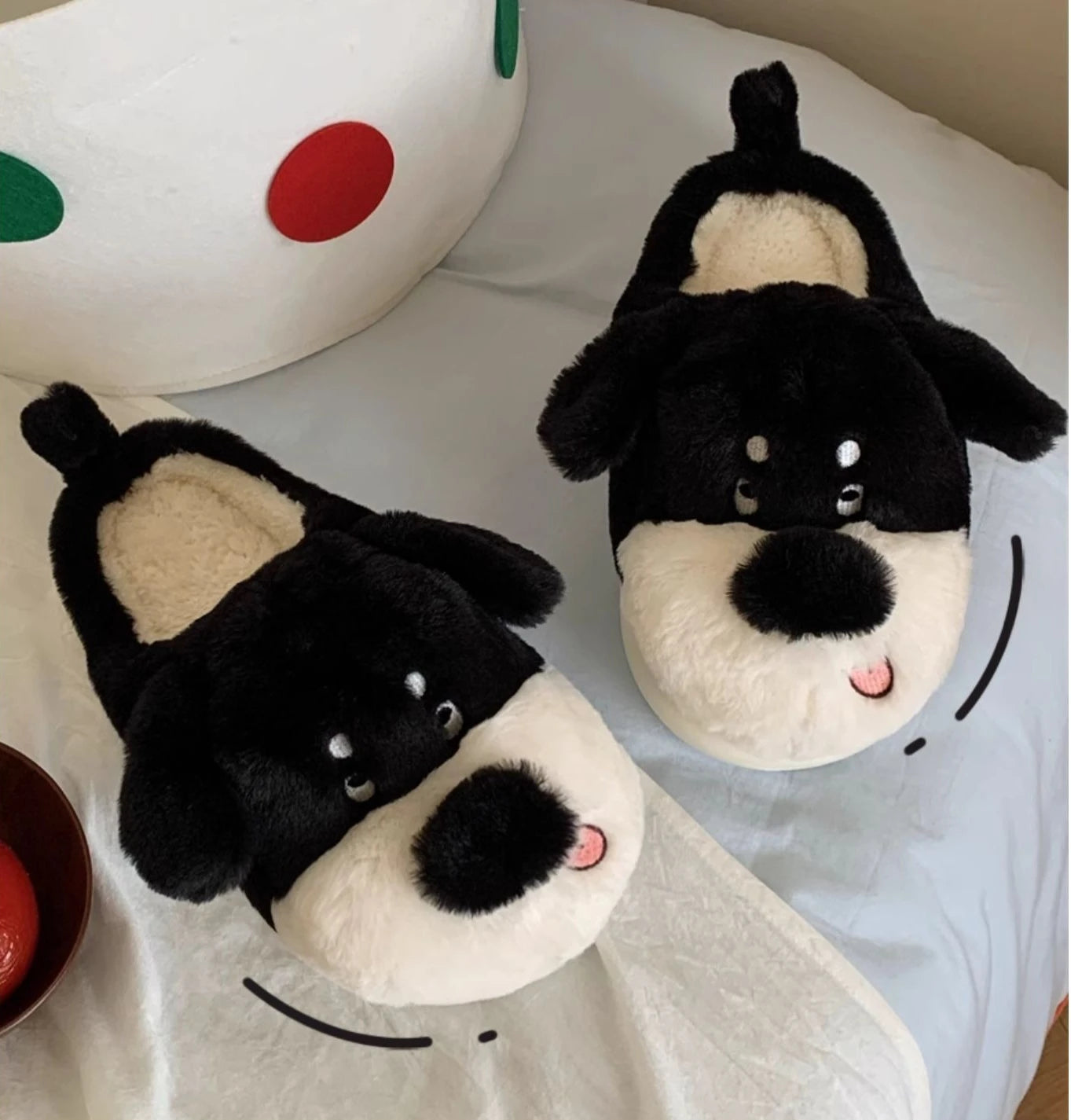 🐶💞 Cartoon Dog Fluffy Slippers – Quirkytoes Edition 🐾