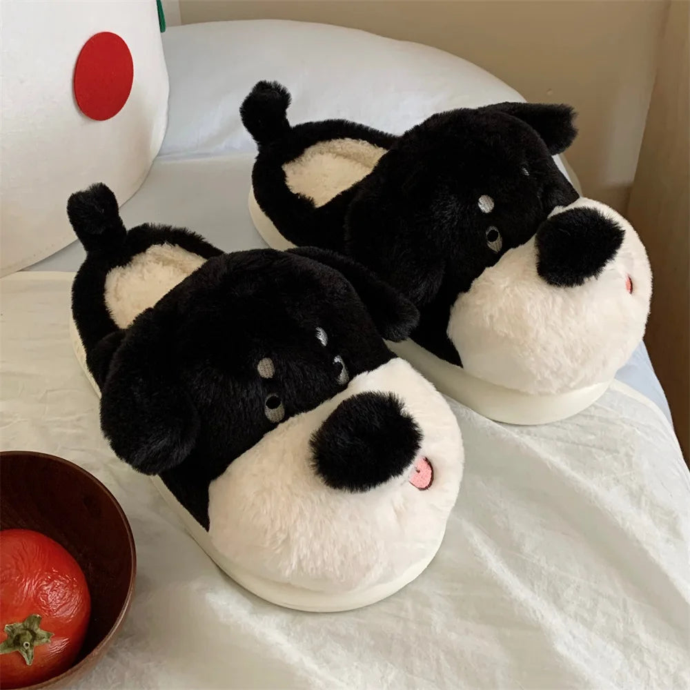 🐶💞 Cartoon Dog Fluffy Slippers – Quirkytoes Edition 🐾