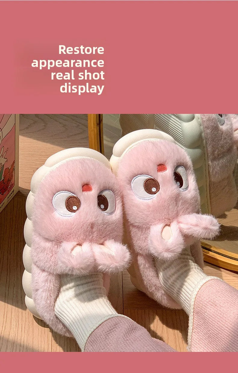 🧸 Fluffies Cotton Slippers – Quirkytoes 💛