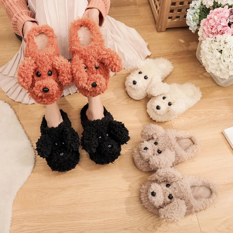 🐶 PupPaws Plush Slippers – Quirkytoes 🐾