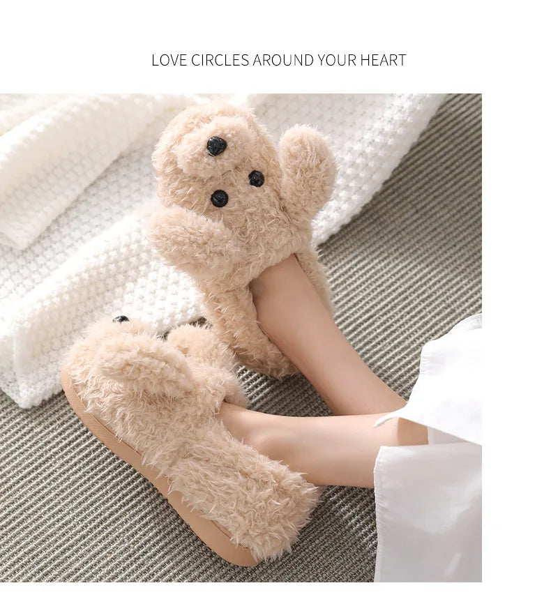 🐶 PupPaws Plush Slippers – Quirkytoes 🐾