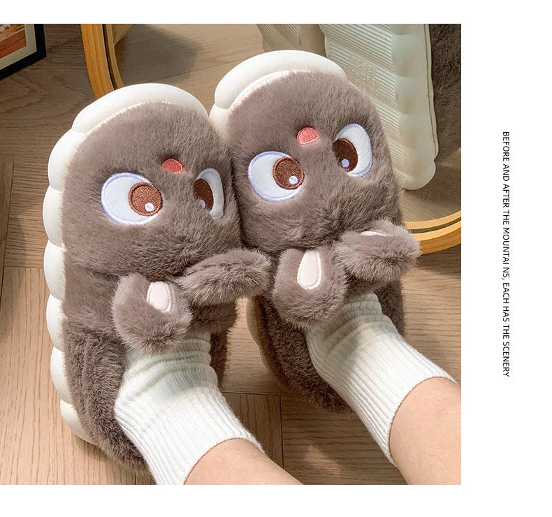🧸 Fluffies Cotton Slippers – Quirkytoes 💛