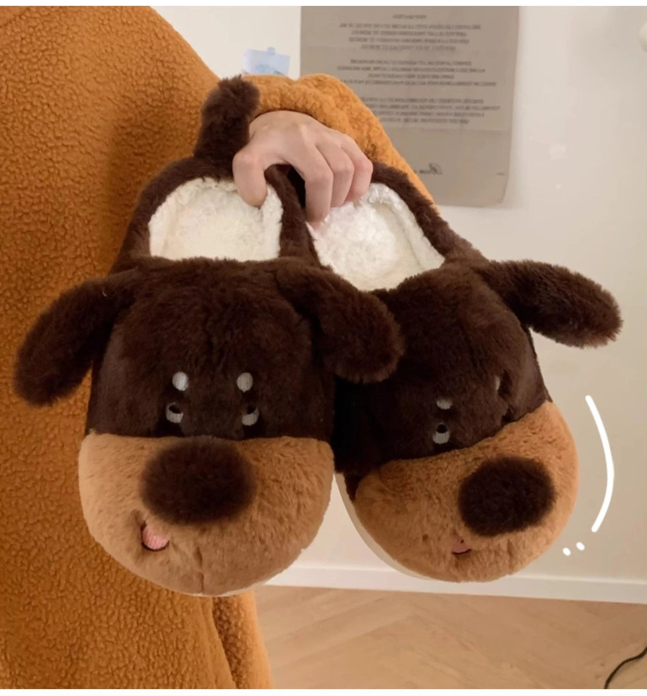 🐶💞 Cartoon Dog Fluffy Slippers – Quirkytoes Edition 🐾