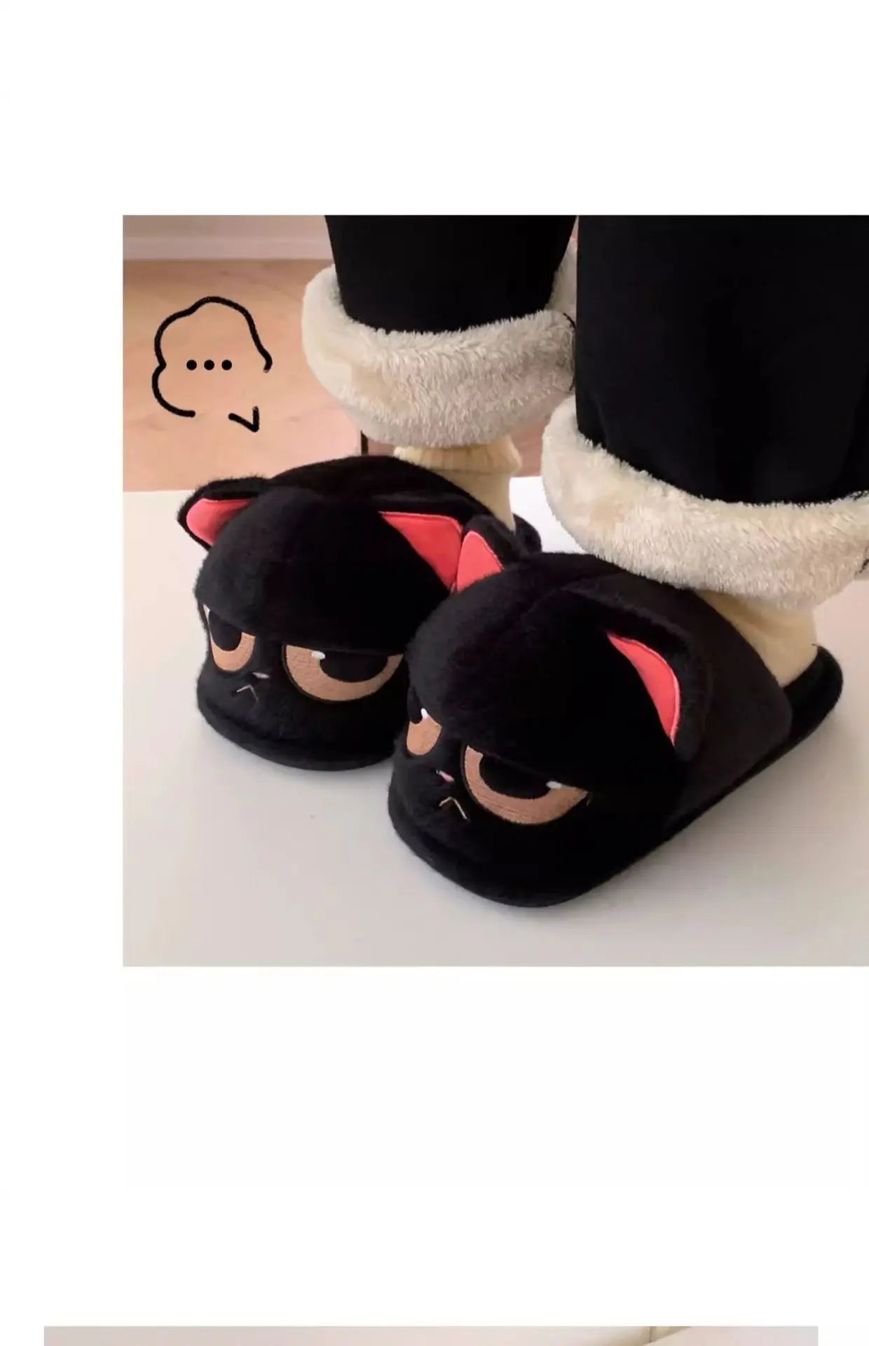 🐾 Winter Warm Cartoon Cat Slippers – Quirkytoes Edition 🐱❄️