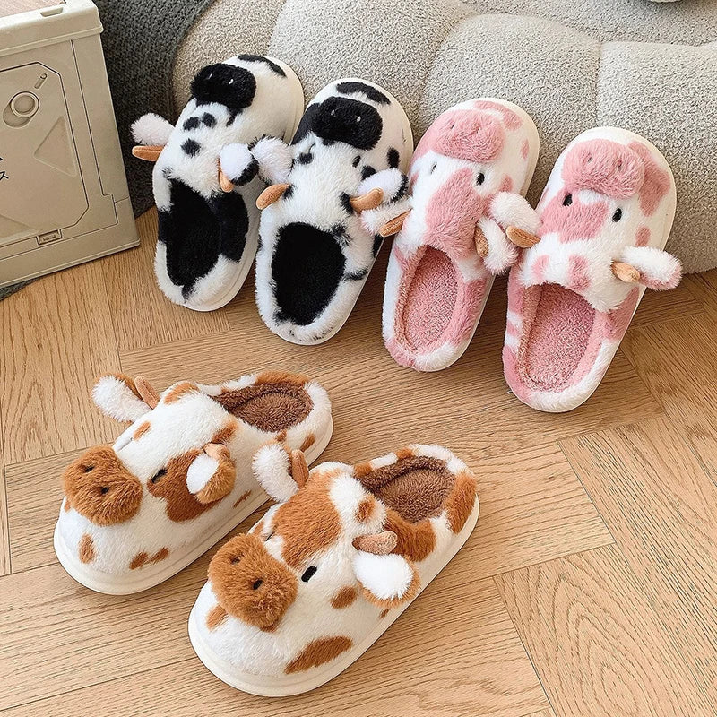 🐄 Moozy Plush Slippers – Quirkytoes 🐾