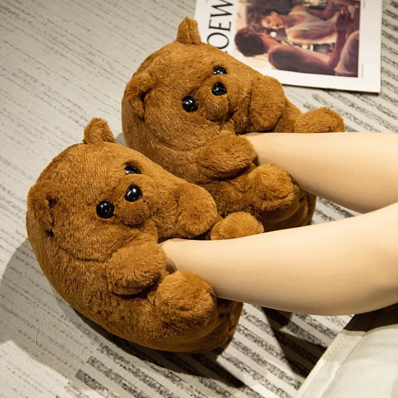 🐶🐰 Cartoon Dog & Rabbit Plush Slippers – Quirkytoes Edition 🐾