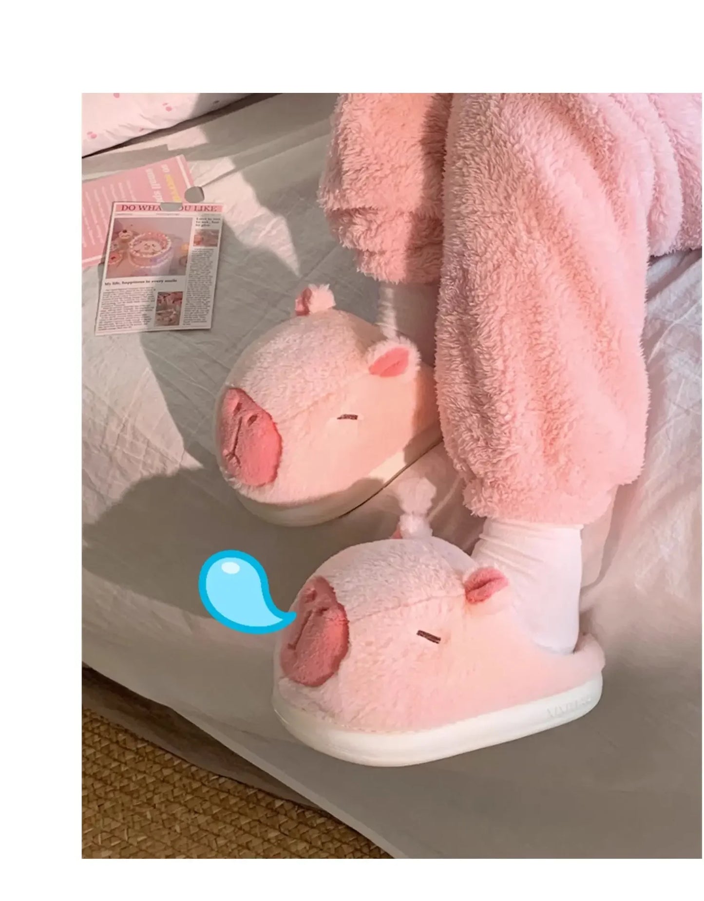 🦫 CozyBara Plush Slippers – Quirkytoes 💛